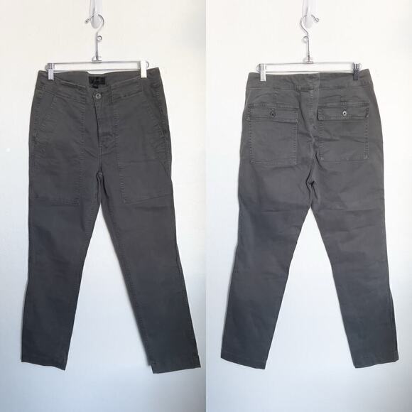 J.Crew Twill Garment Dye Chino Straight High Rise Pants Womens 4 Gray Cotton - Picture 1 of 8